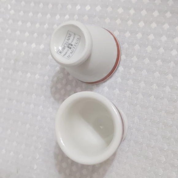 Porcelaine D'Auteuil Porcelain Egg Cups- set of two  Made in France - Picture 3 of 5